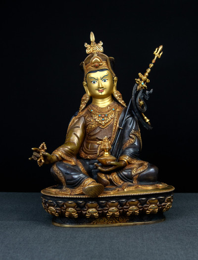 Padmasambhava- 12 inch 24k Part-gold Two-toned antique (2.2)