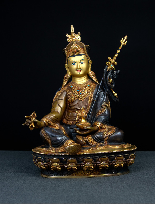 Padmasambhava- 12 inch 24k Part-gold Two-toned antique (2.2)