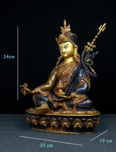 Padmasambhava- 12 inch 24k Part-gold Two-toned antique (2.2)