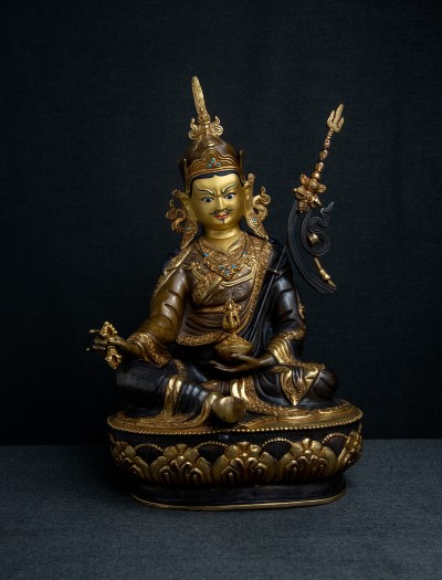 Padmasambhava- 12 inch Part-gold Two-toned antique (2.1)