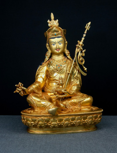 Padmasambhava- 12 inch 24k Full-gold antique (2.3)