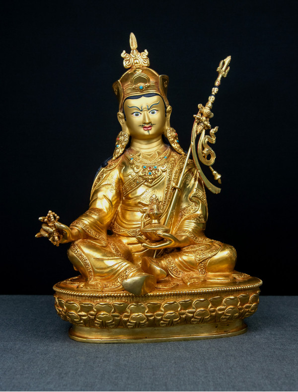 Padmasambhava- 12 inch 24k Full-gold antique (2.3)