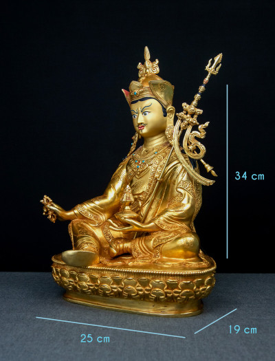 Padmasambhava- 12 inch 24k Full-gold antique (2.3)