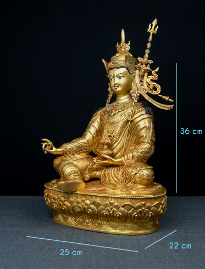 Padmasambhava- 12 inch 24k Full-gold antique (3.3)
