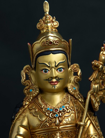 Padmasambhava- 8 inches 24k Full-Gold antique (5)