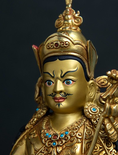 Padmasambhava- 8 inches 24k Full-Gold antique (5)
