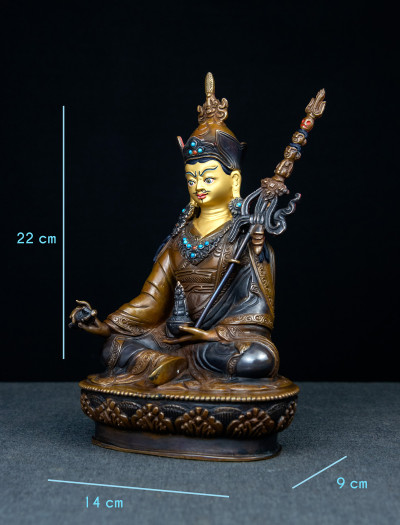 Padmasambhava - 8 inch Copper two-toned oxidized
