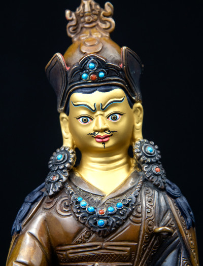 Padmasambhava - 8 inch Copper two-toned oxidized