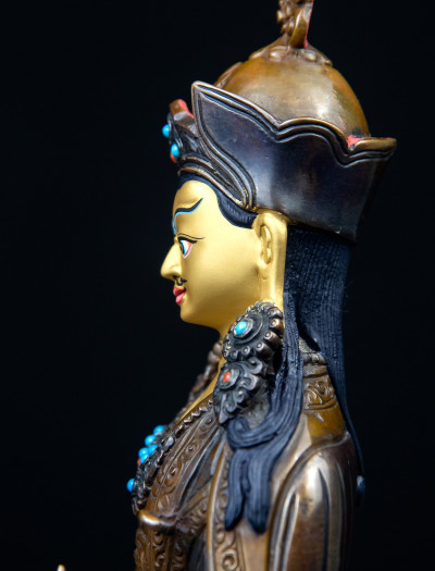 Padmasambhava - 8 inch Copper two-toned oxidized