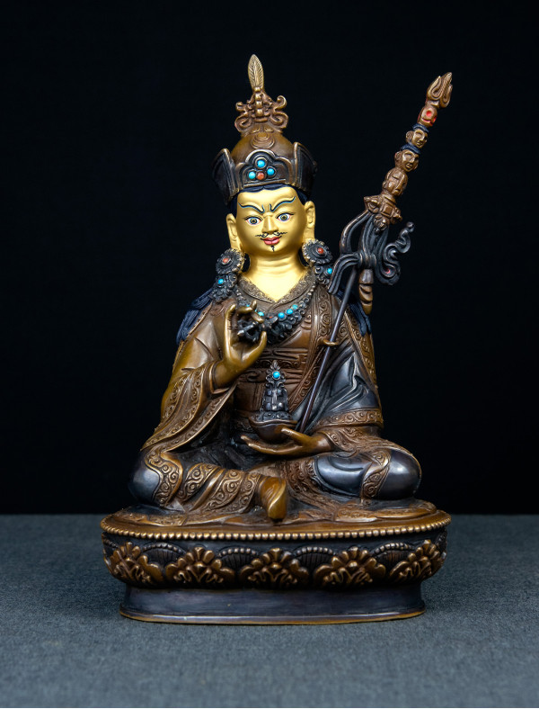 Choekling Padmasambhava- 8 inch Copper two-toned antique 