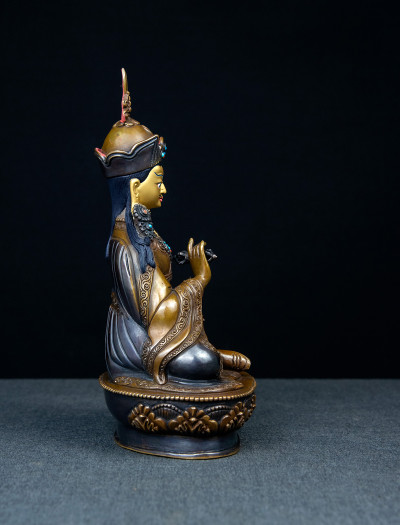 Choekling Padmasambhava- 8 inch Copper two-toned antique 