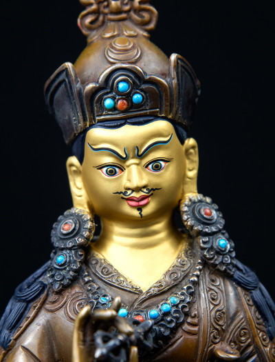 Choekling Padmasambhava- 8 inch Copper two-toned antique 