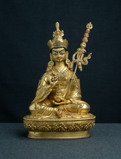Choekling Padmasambhava- 8 inch Full-gold antique