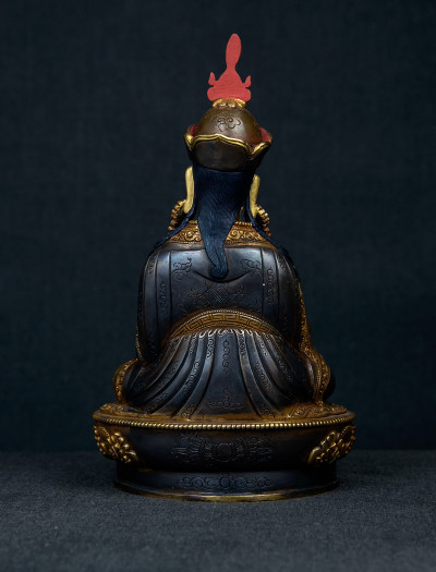 Choekling Padmasambhava- 8 inch 24k Part-gold two-toned antique 