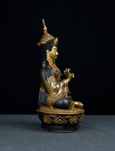 Choekling Padmasambhava- 8 inch 24k Part-gold two-toned antique 