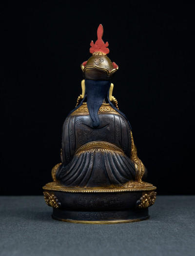 Choekling Padmasambhava- 8 inch 24k Part-gold two-toned antique 