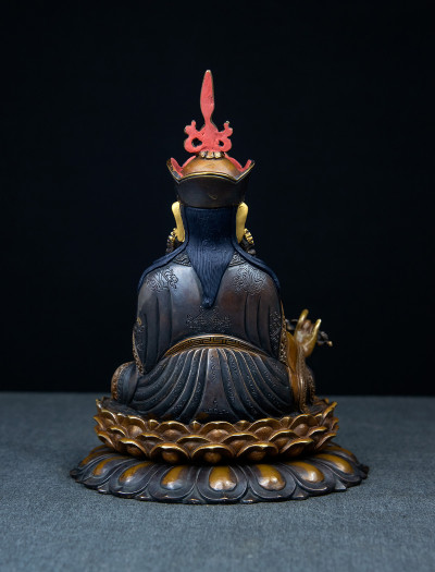 Padmasambhava- Double Lotus - 8 inch Copper two-toned antique