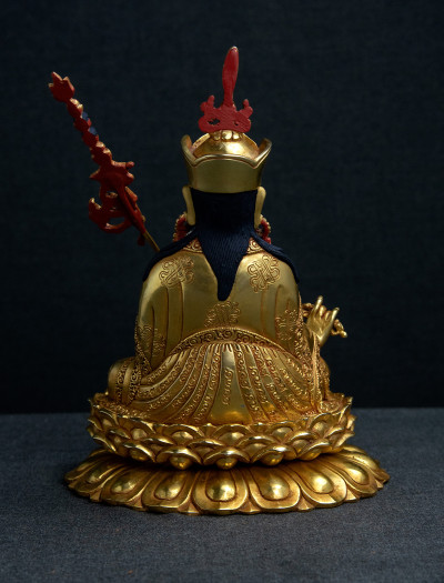 Padmasambhava- 8 inch double-lotus 24k Full-gold antique (1.1)