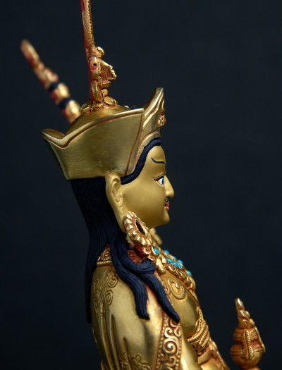 Padmasambhava- 8 inch double-lotus 24k Full-gold antique (1.1)