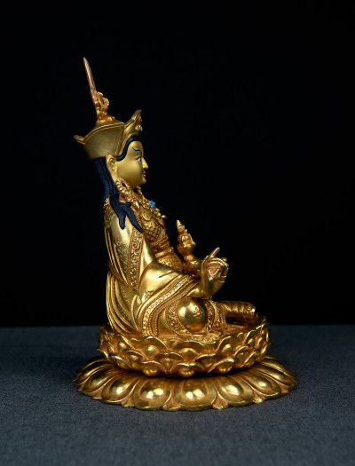 Padmasambhava- 8 inch double-lotus 24k Full-gold antique (1.2)