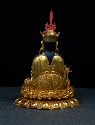 Padmasambhava- 8 inch double-lotus 24k Full-gold antique (1.2)