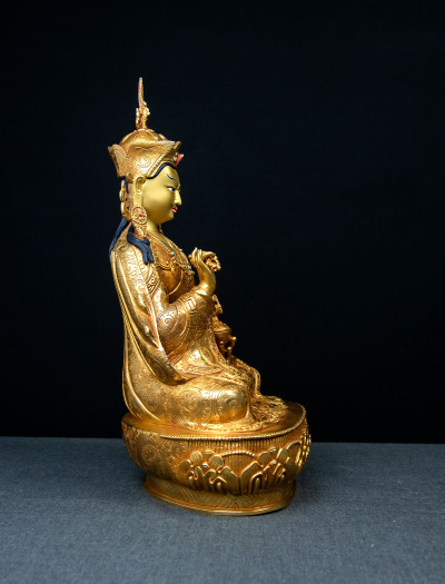 Guru Padmasambhava- 12 inch 24k Full-gold antique 