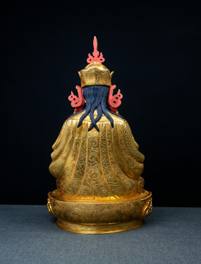 Guru Padmasambhava- 12 inch 24k Full-gold antique 
