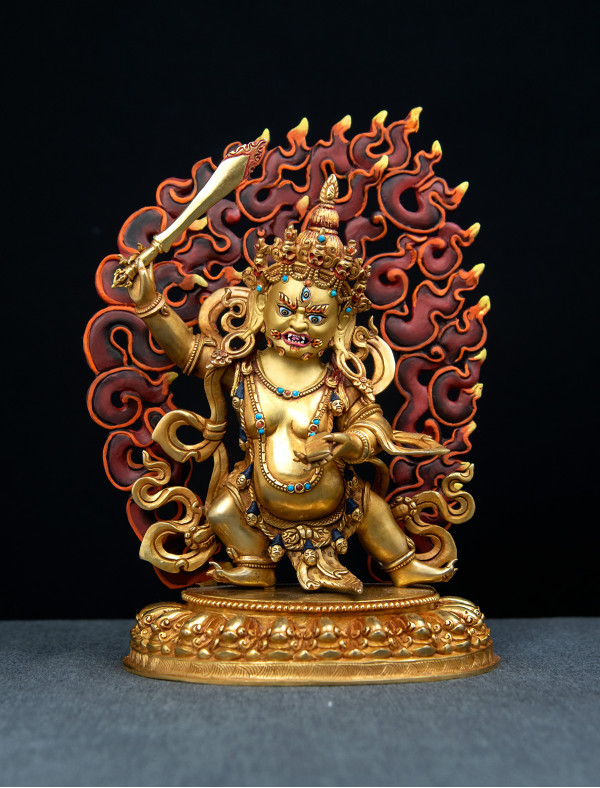 Black Manjushri- 10 inch 24k Full-gold antique