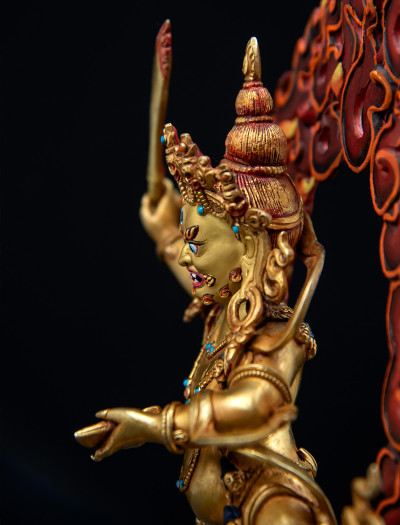 Black Manjushri- 10 inch 24k Full-gold antique