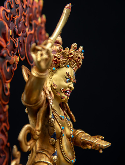 Black Manjushri- 10 inch 24k Full-gold antique