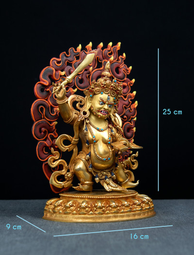 Black Manjushri- 10 inch 24k Full-gold antique