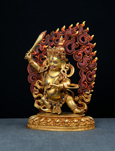 Black Manjushri- 10 inch 24k Full-gold antique