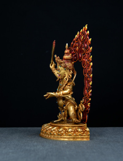 Black Manjushri- 10 inch 24k Full-gold antique