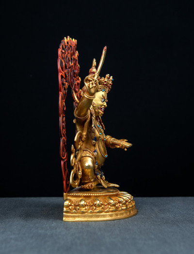 Black Manjushri- 10 inch 24k Full-gold antique