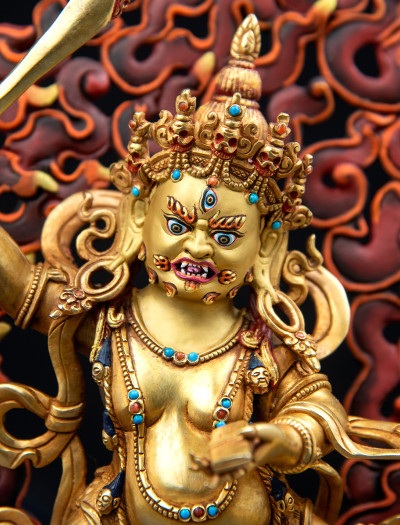 Black Manjushri- 10 inch 24k Full-gold antique