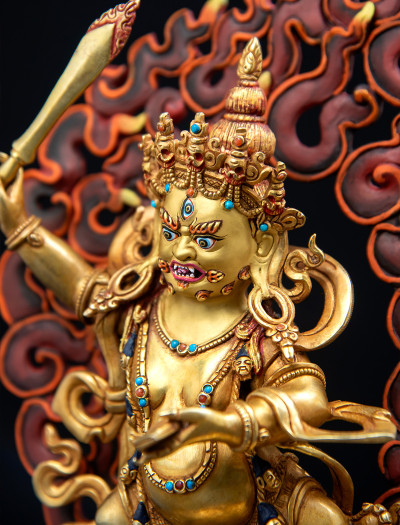 Black Manjushri- 10 inch 24k Full-gold antique