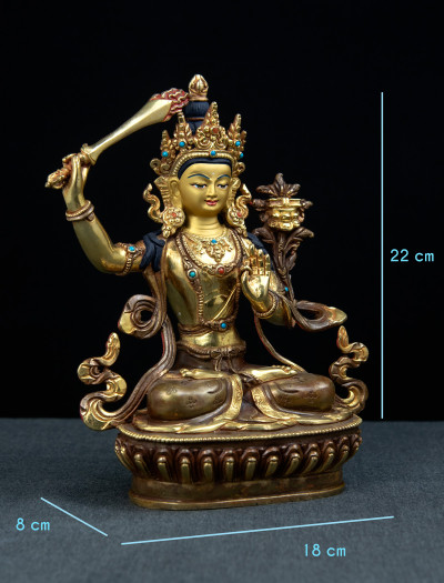 Manjushri- 8 inch 24k Part-gold 