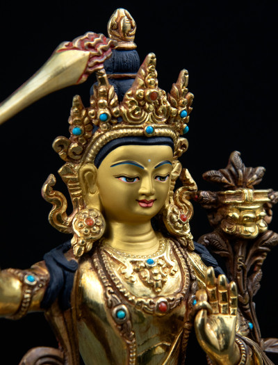 Manjushri- 8 inch 24k Part-gold 