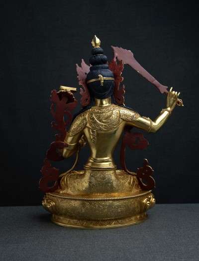 Manjushri- 12 inch Full-gold antique 1.2