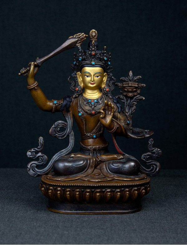 Manjushri- 8 inch Copper two-toned oxidized