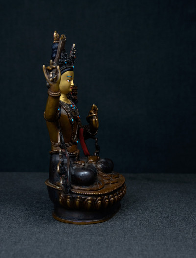 Manjushri- 8 inch Copper two-toned oxidized