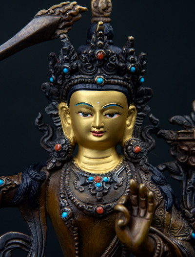 Manjushri- 8 inch Copper two-toned oxidized