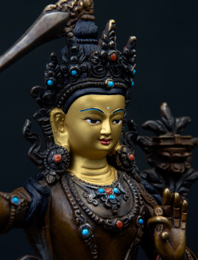 Manjushri- 8 inch Copper two-toned oxidized