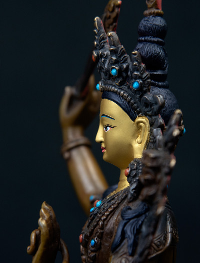 Manjushri- 8 inch Copper two-toned oxidized