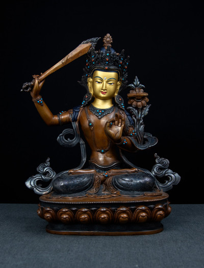 Manjushri- 13 inch Copper Two-toned antique