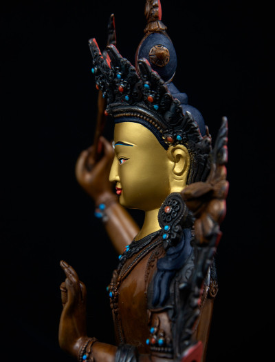 Manjushri- 13 inch Copper Two-toned antique