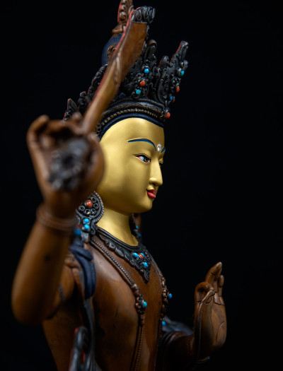 Manjushri- 13 inch Copper Two-toned antique