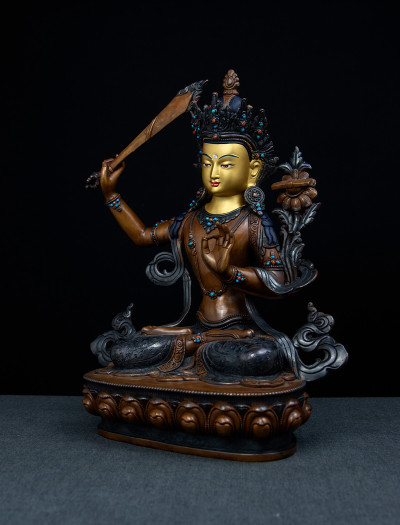 Manjushri- 13 inch Copper Two-toned antique