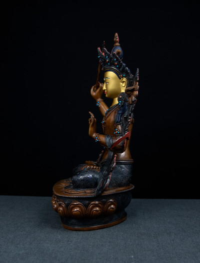 Manjushri- 13 inch Copper Two-toned antique