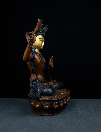 Manjushri- 13 inch Copper Two-toned antique